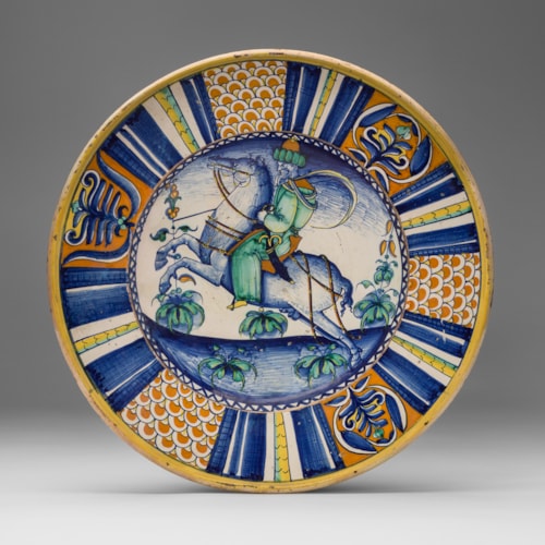 Maiolica Dish with Turkish Rider